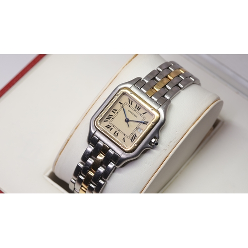 26 - Brand: Cartier
 Model Name: Panthere 
 Reference: 83957
 Movement: Quartz
 Year: Circa 1990s
 Box: i... 