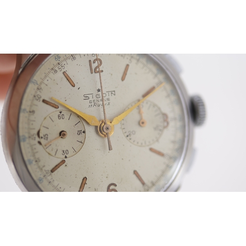 52 - Brand: Sigdin 
 Model Name: Chronograpth 
 Movement: Manual Wind
 Dial shape: Circular
 Dial colour:... 