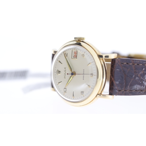 91 - Brand: Rolex
 Model Name: Vintage Precision 
 Movement: Manual Wind
 Year: Circa 1950's
 Dial shape:... 