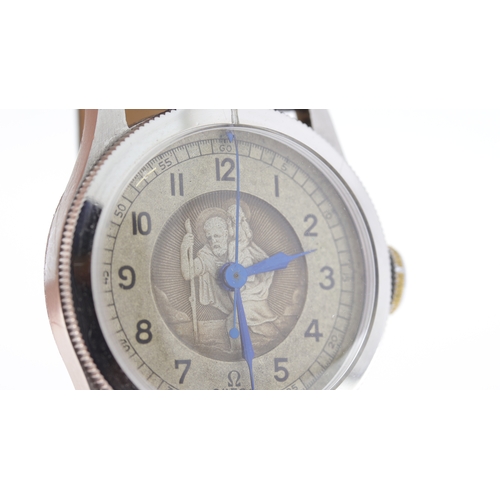 93 - Brand: Omega
 Model Name: St Christopher 
 Movement: Manual Wind
 Year: Circa 1930's
 Dial shape: Ci... 