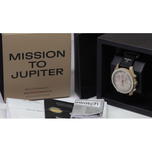 94 - Brand: Omega X Swatch
 Model Name: Moon Swatch 'Mission To Jupiter' 
 Movement: Quartz
 Year: 2022
 ... 