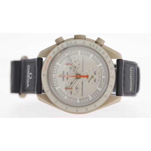 94 - Brand: Omega X Swatch
 Model Name: Moon Swatch 'Mission To Jupiter' 
 Movement: Quartz
 Year: 2022
 ... 