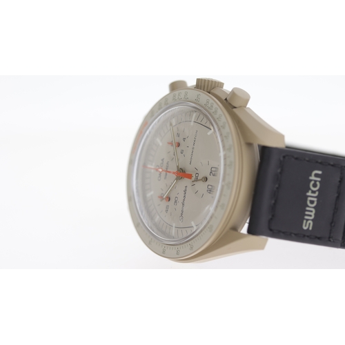 94 - Brand: Omega X Swatch
 Model Name: Moon Swatch 'Mission To Jupiter' 
 Movement: Quartz
 Year: 2022
 ... 