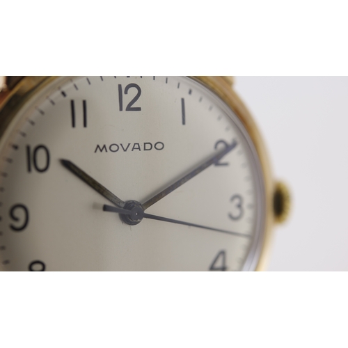 117 - Brand: Movado
 Model Name: 9ct Gold 
 Movement: Manual Wind
 Dial shape: Circular
 Dial colour: Silv... 