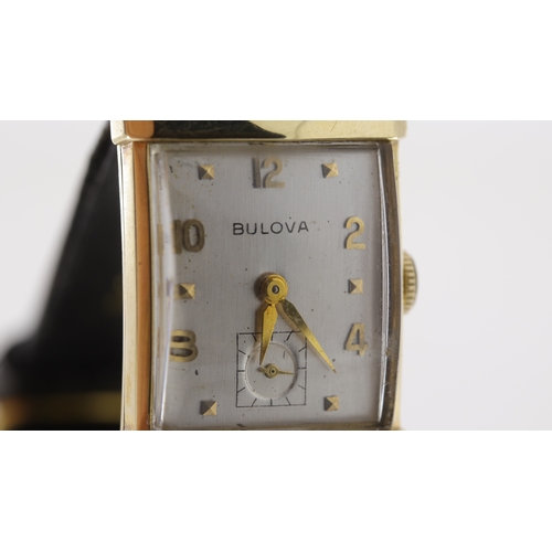 146 - Brand: Bulova
 Model Name: Tonneau 
 Movement: Manual Wind
 Year: Circa 1950's
 Dial shape: Rectangu... 