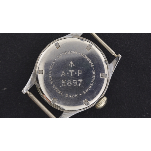 158 - Brand: Warren
 Model Name: A.T.P Military 
 Movement: Manual Wind
 Dial shape: Circular
 Dial colour... 