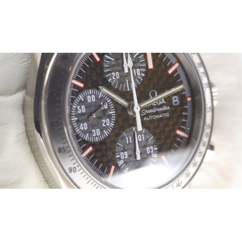 46 - Brand: Omega
 Model Name: Speedmaster 'Michael Schumacher' 
 Reference: 3519.50.00
 Movement: Automa... 