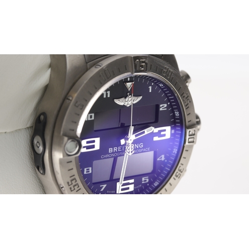 49 - Brand: Breitling
 Model Name: Exospace B55 Digital 
 Reference: EB5510
 Movement: Quartz
 Year: 2019... 