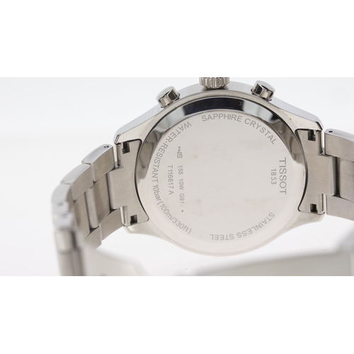 97 - Brand: Tissot
 Model Name: Chrono XL 
 Reference: T116617A
 Movement: Quartz
 Dial shape: Circular
 ... 