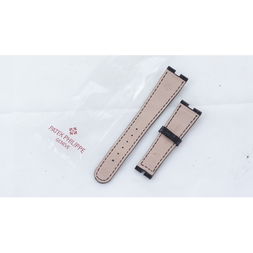 505 - Patek Philippe 18mm Black Leather Watch Strap Patek Philippe 18mm Black Leather Watch Strap