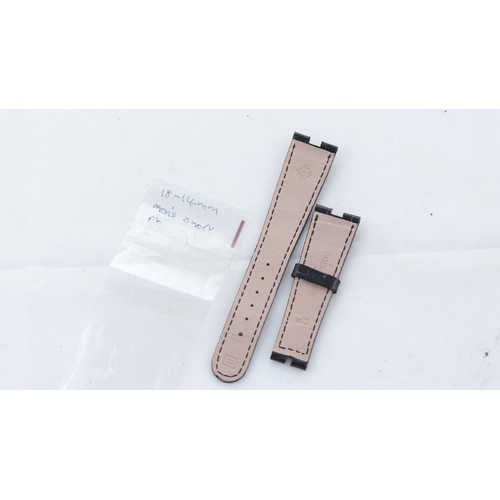 505 - Patek Philippe 18mm Black Leather Watch Strap Patek Philippe 18mm Black Leather Watch Strap