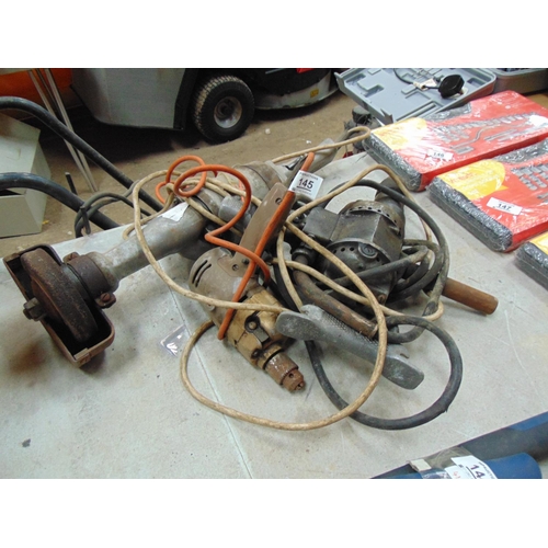 145 - Qty electric hand tools drills etc.. SOLD AS SEEN