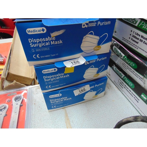 166 - 1 box , disposable face masks 50 masks in a box