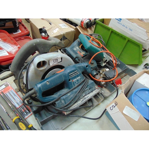 179 - Qty electric tools circular saw / sander / jigsaw / drill