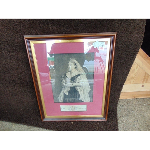 658 - large framed picture The Queen