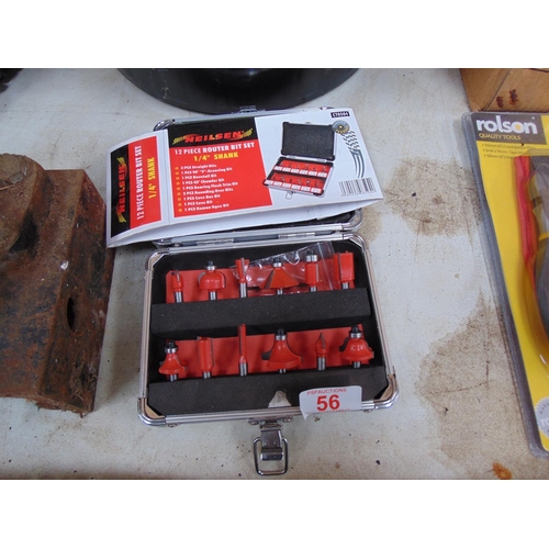 56 - 12 piece router bit set H5