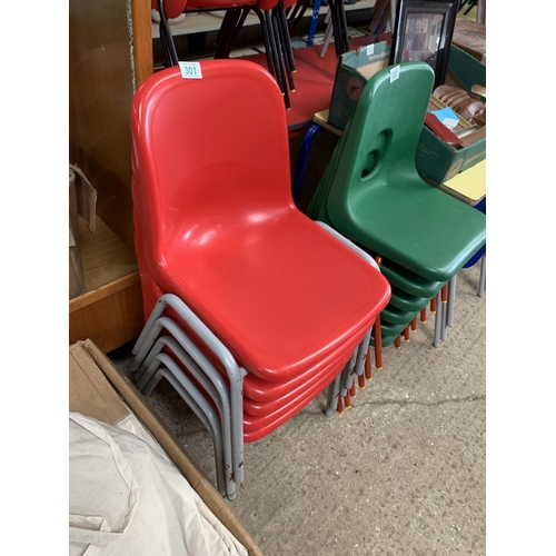 301 - stack Red kids chairs