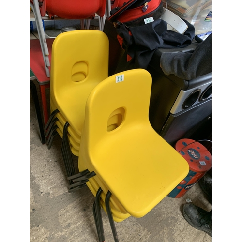 312 - Qty yellow kids chairs