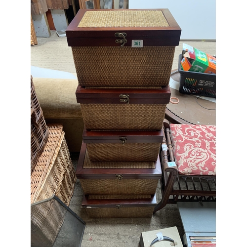 361 - 5 x storage boxes