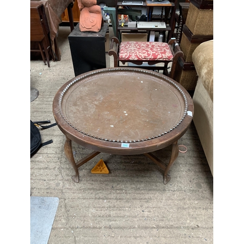 398 - copper tray coffee table