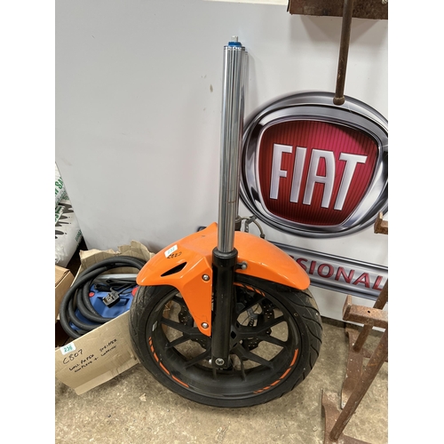 232 - motorbike front wheel with forks