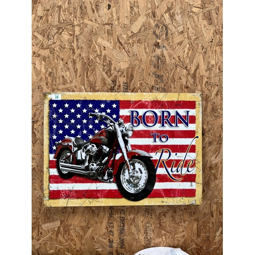 34 - H330 Moterbike tin sign