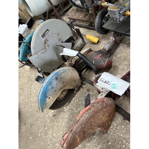 420 - Air compressor cut off saw sold untested