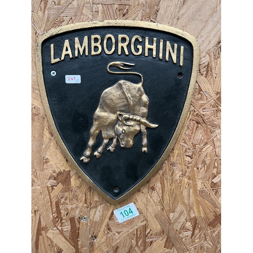 104 - h247 lamborghini metal plaque