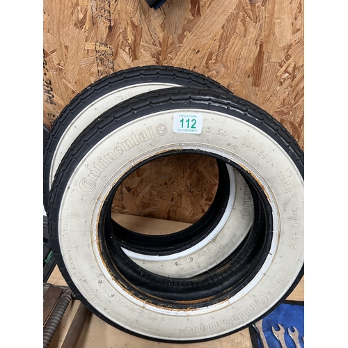 112 - x 2 White walled small tyres