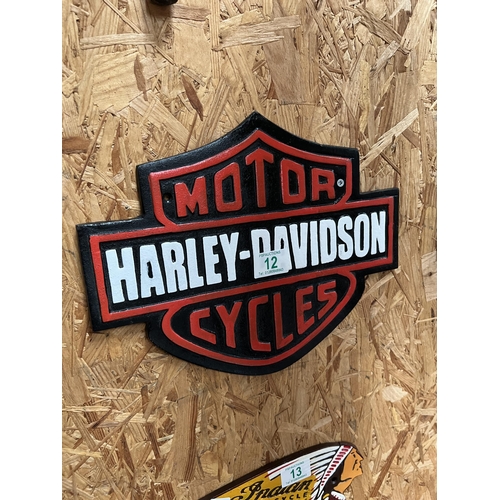 12 - Harley Davidson  metal plaque