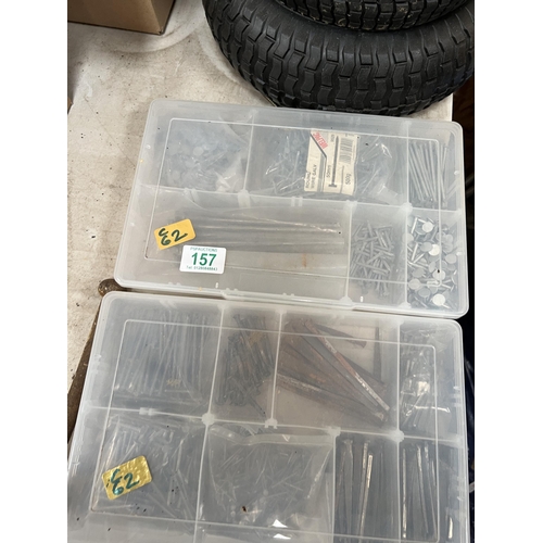 157 - X2 Plastic storage boxes + CONTENTS