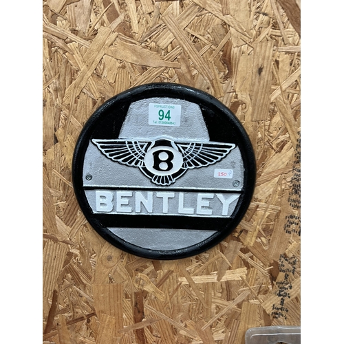 94 - h250 bentley metal plaque