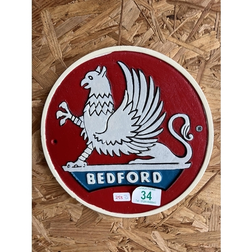 34 - H253 Bedford metal sign