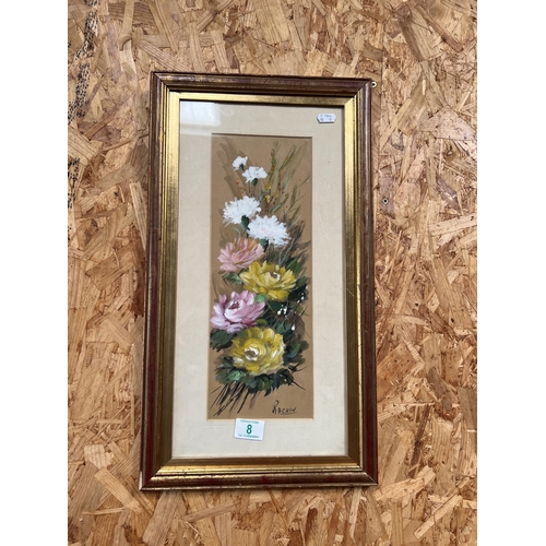 8 - A vintage floral watercolour by Rachin