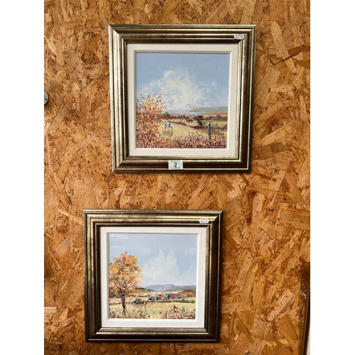 2 - x2 Gold frame Paintings