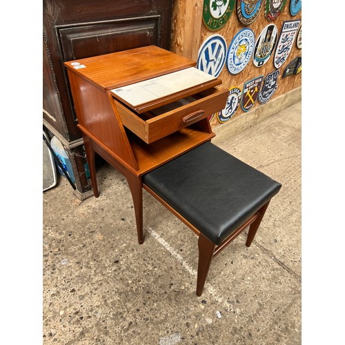 36 - Mid Century telephone table with seat by CHIPPY “ PHONETTE “ midcentury