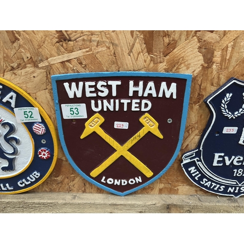 53 - Cast iron wall plaque WEST HAM h229