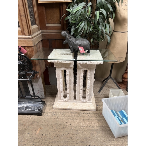 65 - console table with glass top