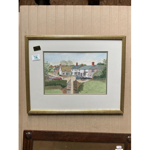 74 - framed water colour by John W Tibbetts