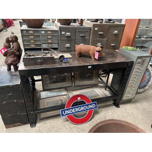 107 - metal work shop bench / table