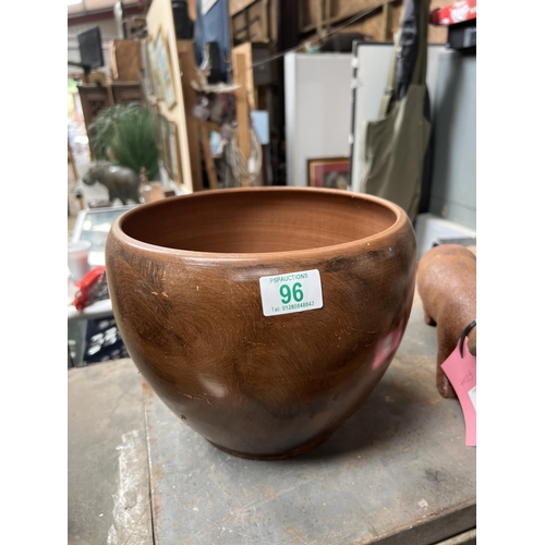 96 - ceramic plant pot wood effect