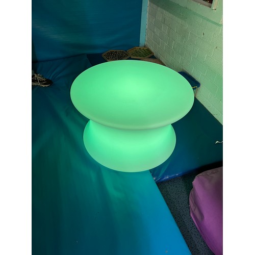 310 - X1 round plastic colour changing table approx 27