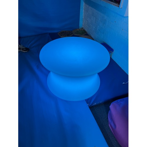 310 - X1 round plastic colour changing table approx 27