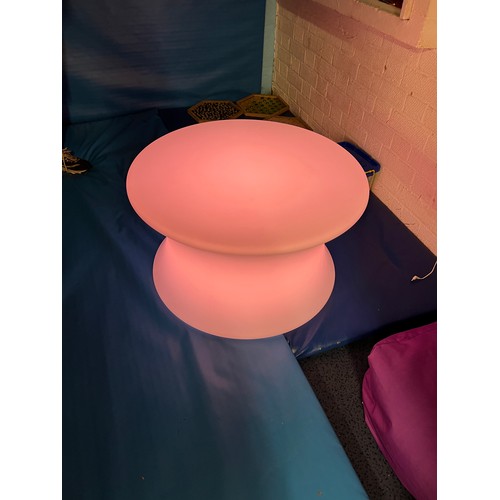 310 - X1 round plastic colour changing table approx 27