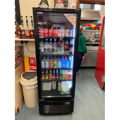 316 - 6ft tall glass door display fridge good working order...