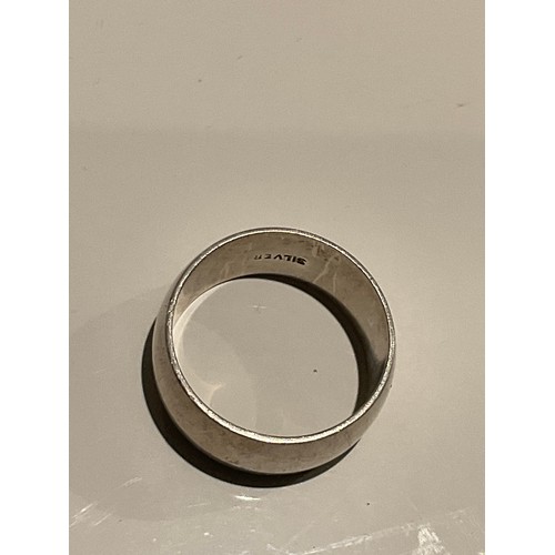 83 - Silver thick man’s band ring stamped silver 7.9 grams