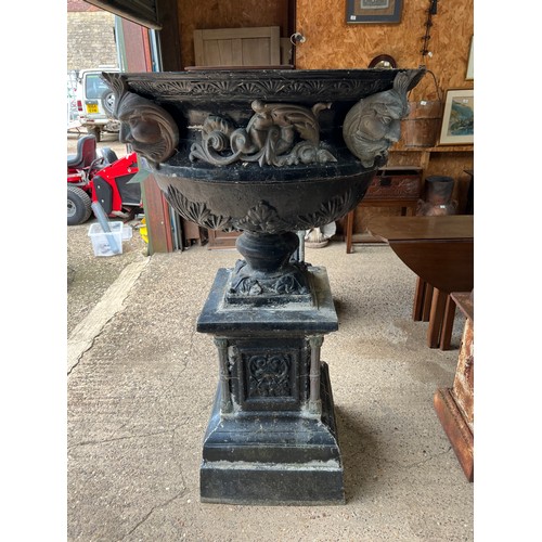 35 - x 2 HUGE cast ally metal urns 4ft 10