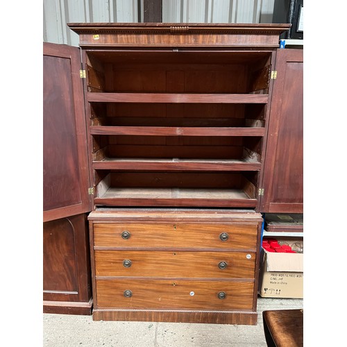 246 - linen press with draws at bottom