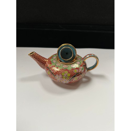 128 - small enamel tea pot