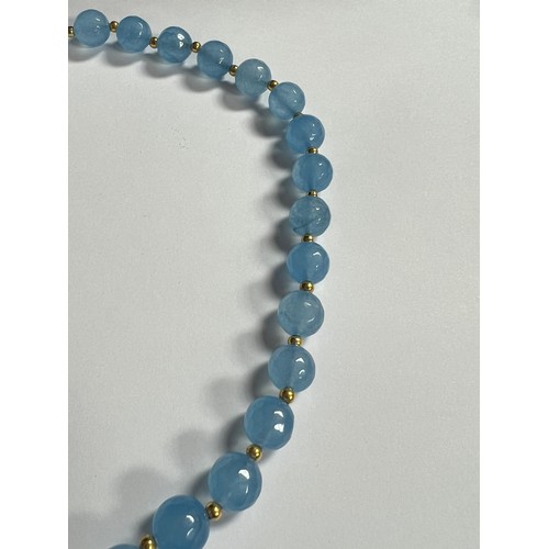 274 - blue Topaz bead necklace